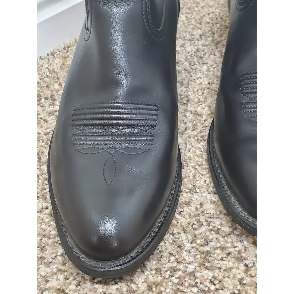 Ariat Men's Heritage Roper Black Leather Cowboy Boots Size 10D Classic Western